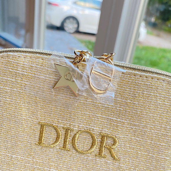 Christian Dior Gold 2024 Christmas Makeup Bag Cosmetic Pouch Purse vip gift - Picture 2 of 5